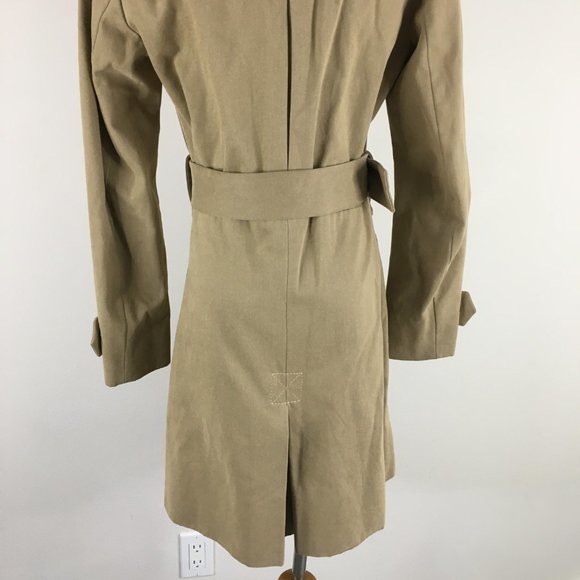 SONIA RYKIEL Beige/Brown Cashmere Blend Long Sleeve Belted Trench Coat Jacket - Picture 12 of 16